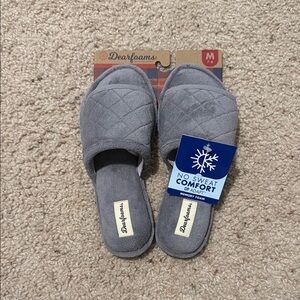 Dearfoams Gray Cozy Indoor Slippers